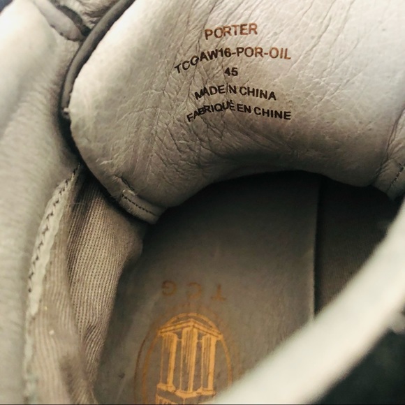 TCG Thoroughly Crafted Goods Porter Black Leather Men’s High Top Sneakers 12 - Picture 7 of 10